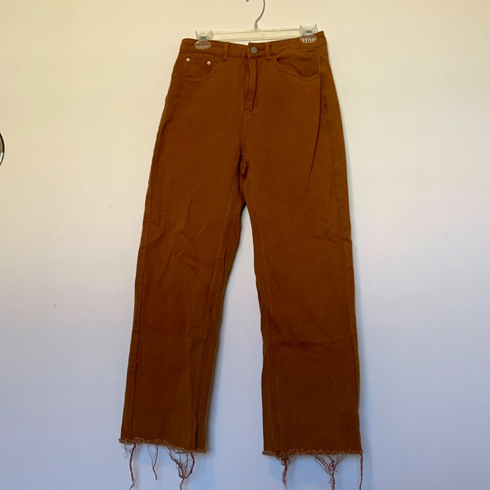 High Waisted, Cropped Wide Leg Pants